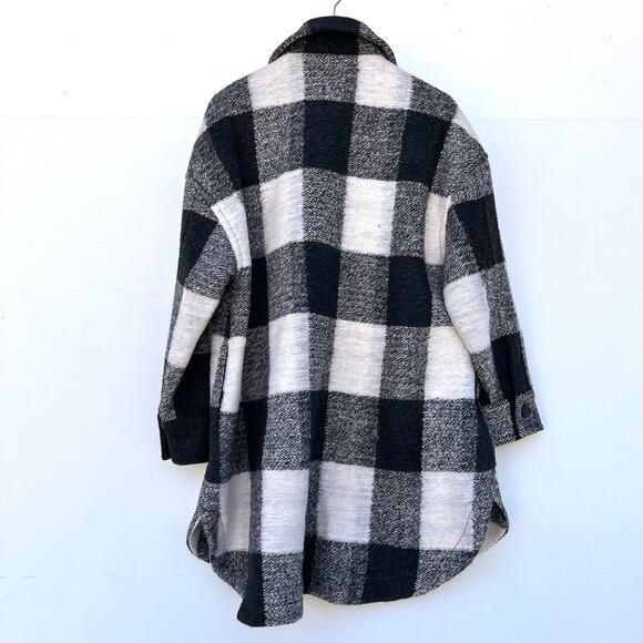 Anine Bing Mave Jacket Cream Buffalo Check Wool Jacket Small Coat Plaid - Picture 8 of 12